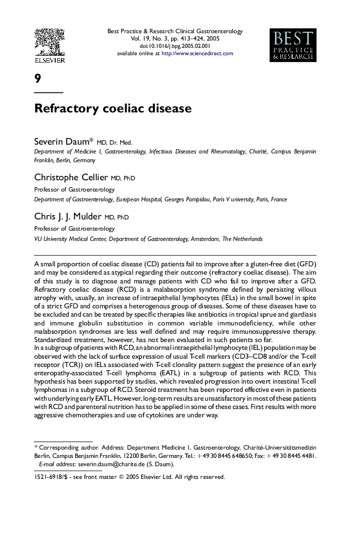 Refractory coeliac disease