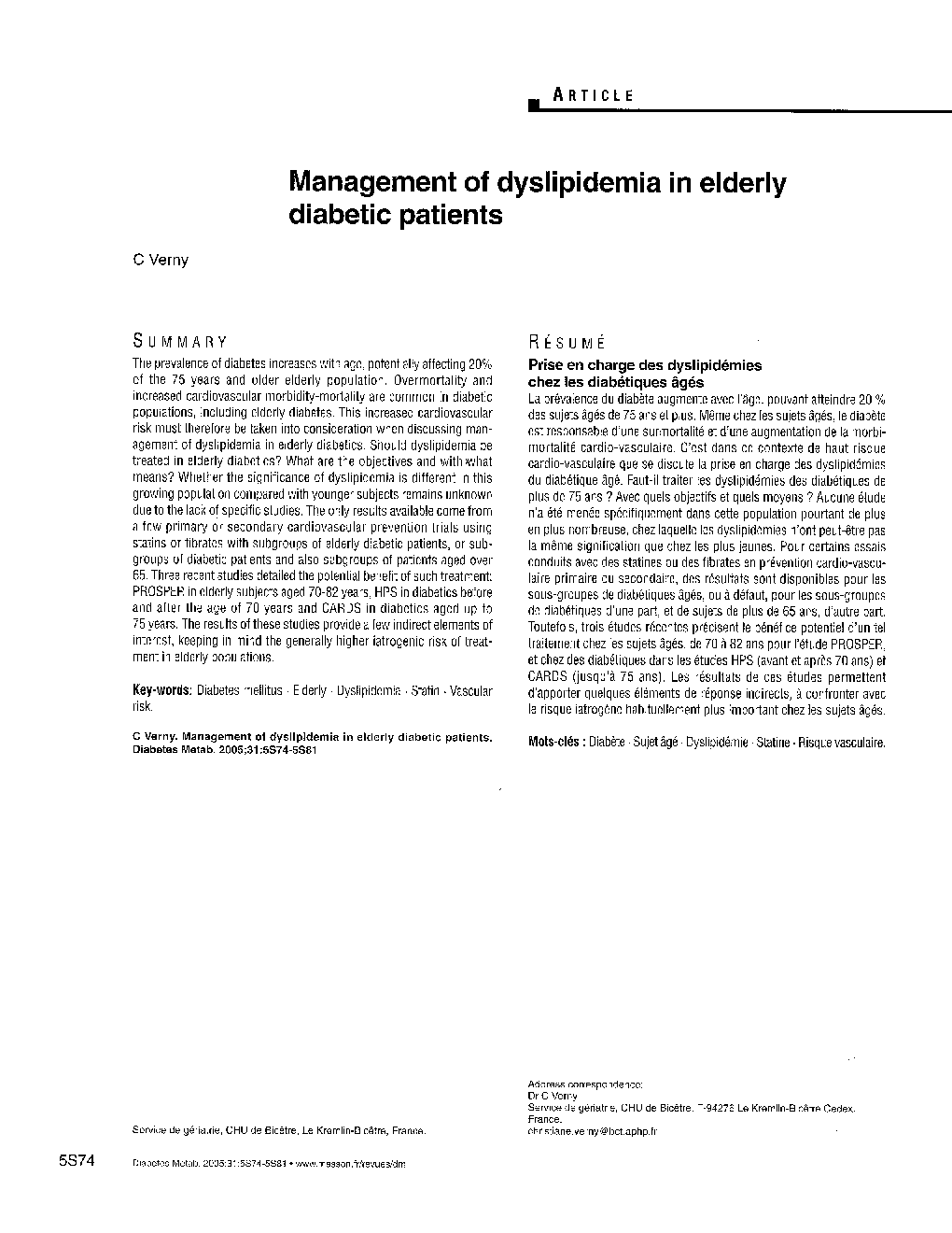 Management of dyslipidemia in elderly diabetic patients