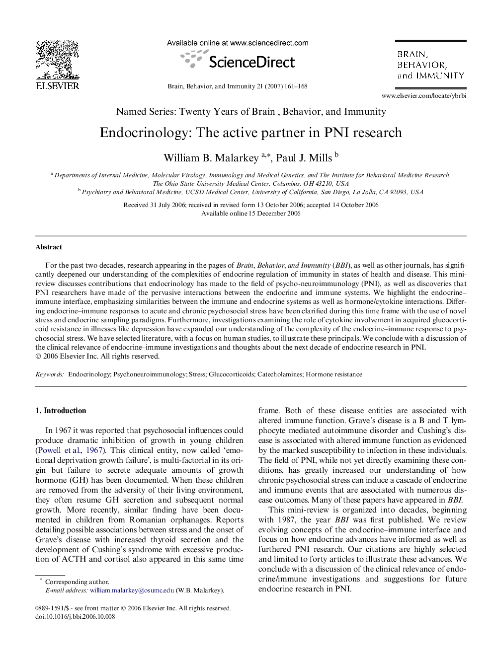 Endocrinology: The active partner in PNI research