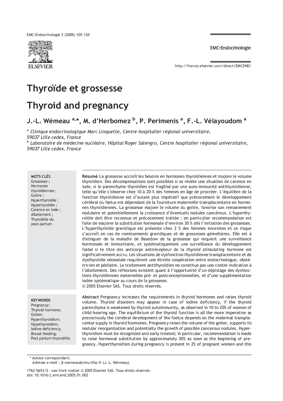 Thyroïde et grossesse