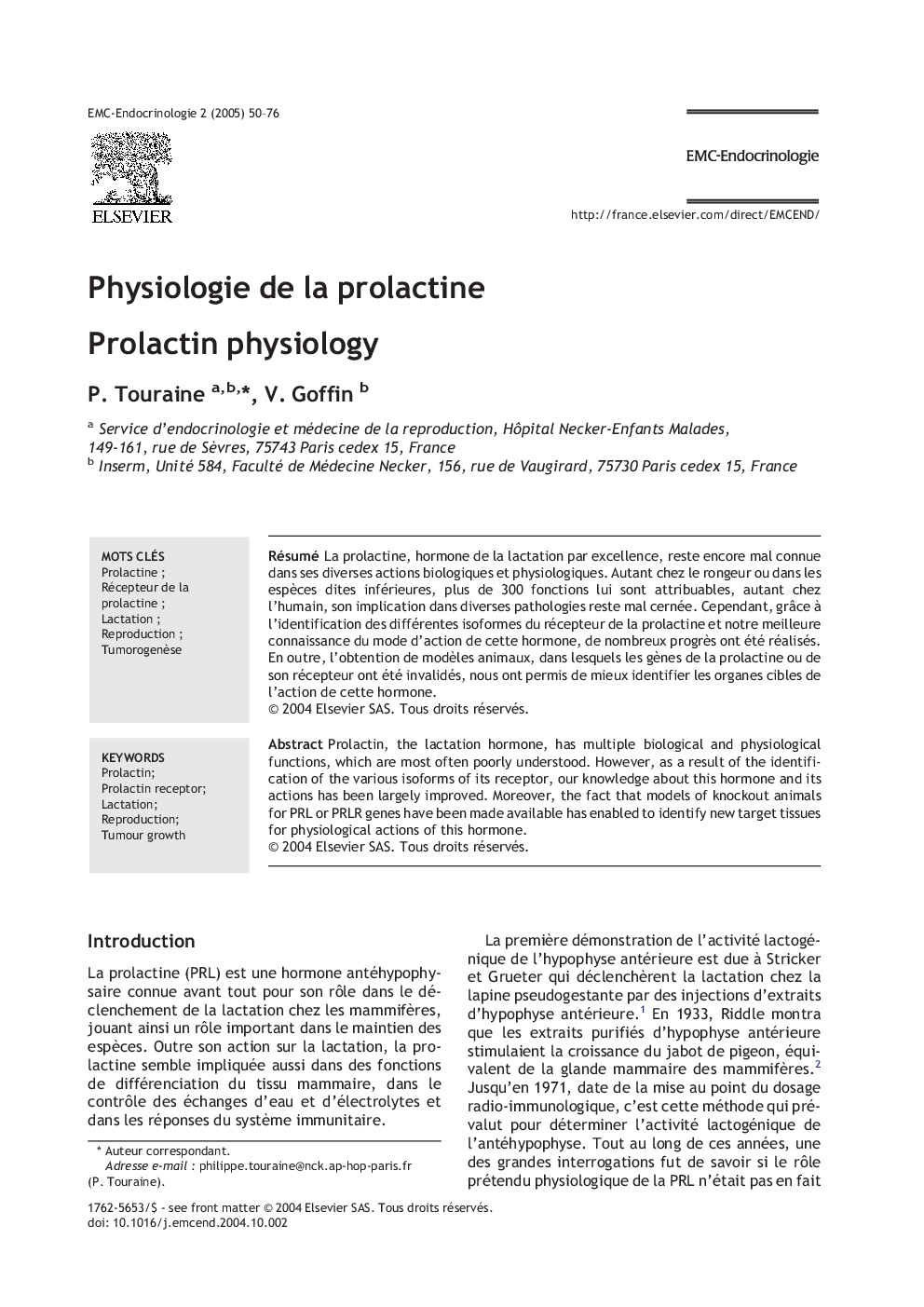 Physiologie de la prolactine