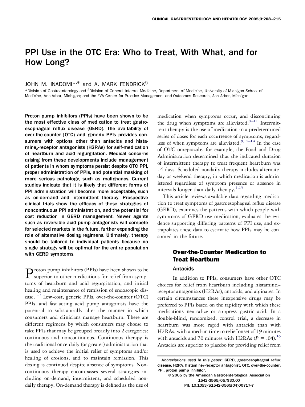 PPI use in the OTC era: Who to treat, with what, and for how long?