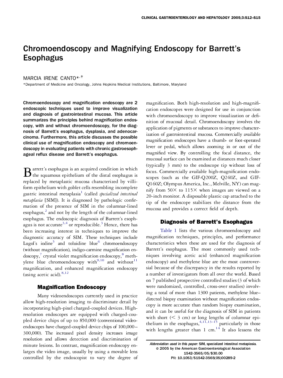 Chromoendoscopy and Magnifying Endoscopy for Barrett's Esophagus