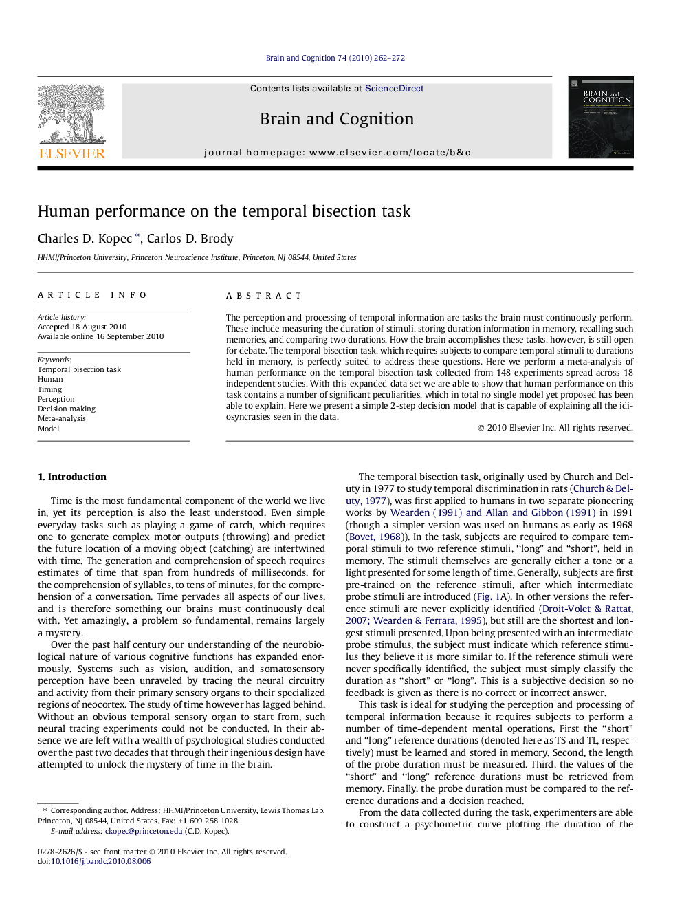 Human performance on the temporal bisection task