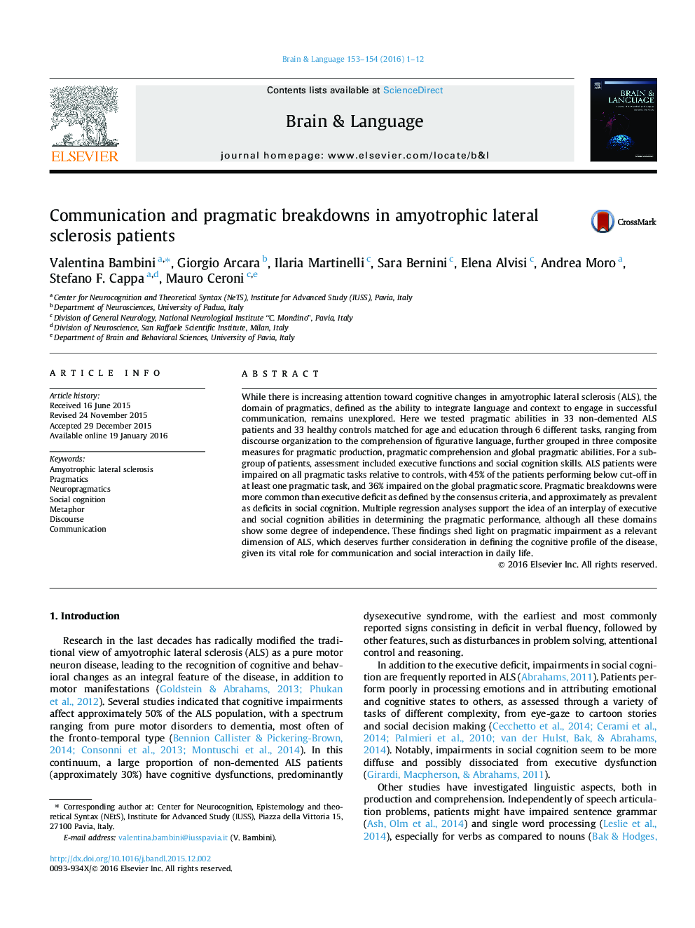 Communication and pragmatic breakdowns in amyotrophic lateral sclerosis patients