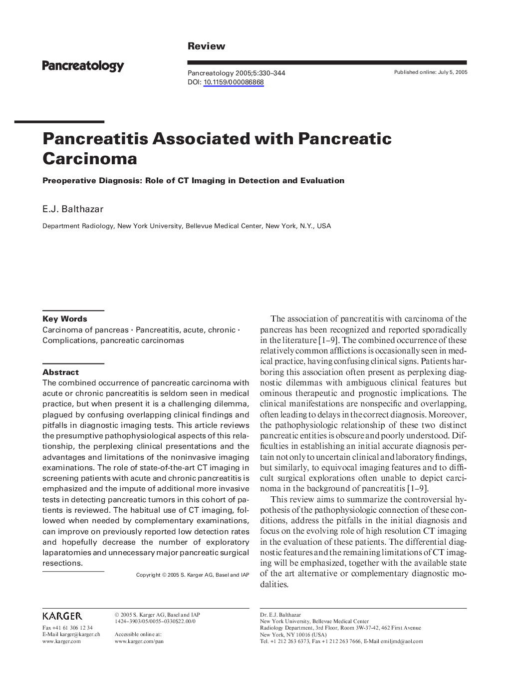 Pancreatitis associated with pancreatic carcinoma