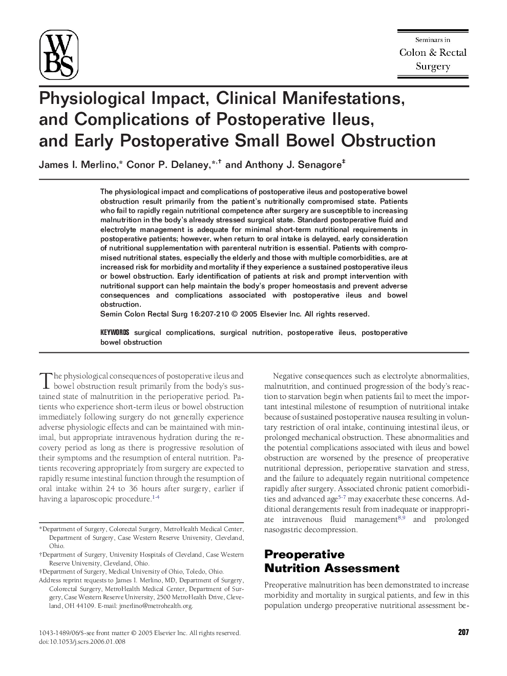 Physiological Impact, Clinical Manifestations, and Complications of Postoperative Ileus, and Early Postoperative Small Bowel Obstruction