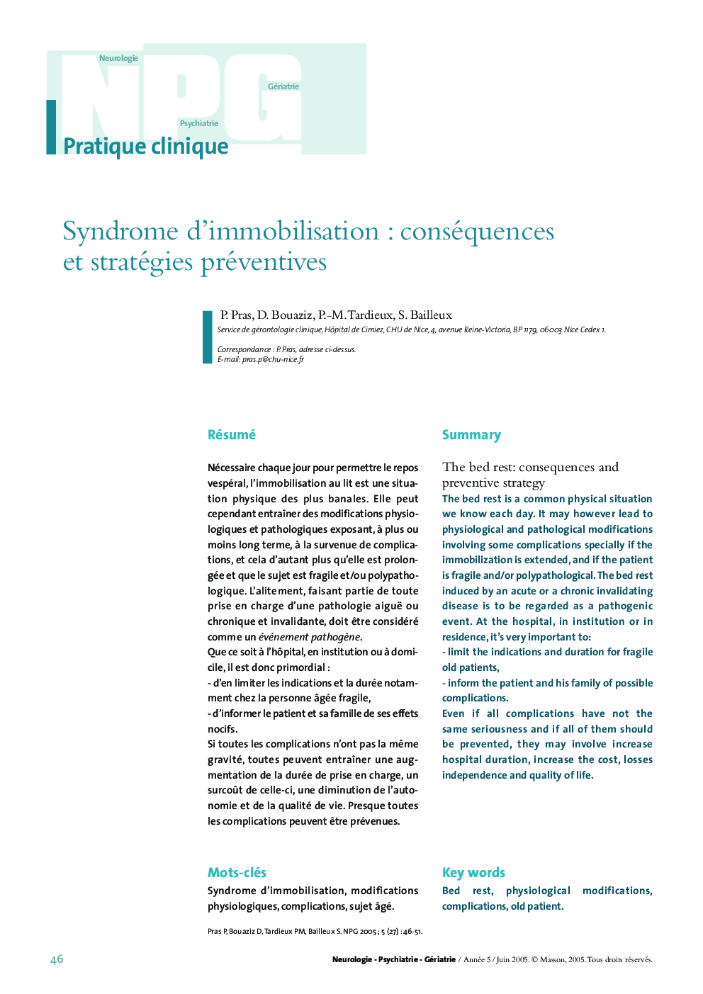 Syndrome d'immobilisation : conséquences et stratégies préventives