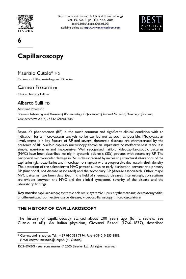 Capillaroscopy