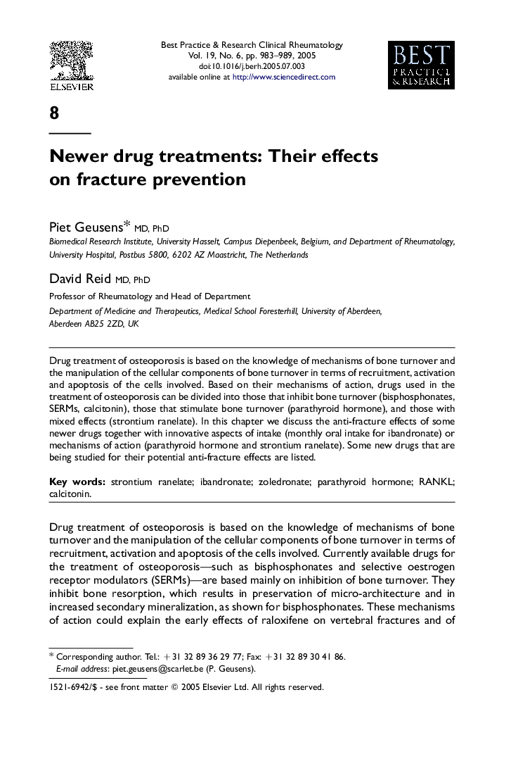 Newer drug treatments: Their effects on fracture prevention