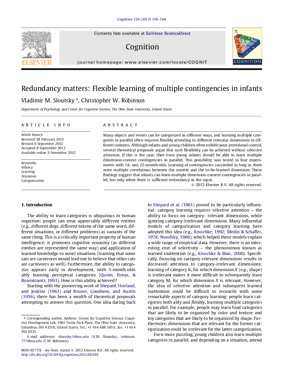 Redundancy matters: Flexible learning of multiple contingencies in infants