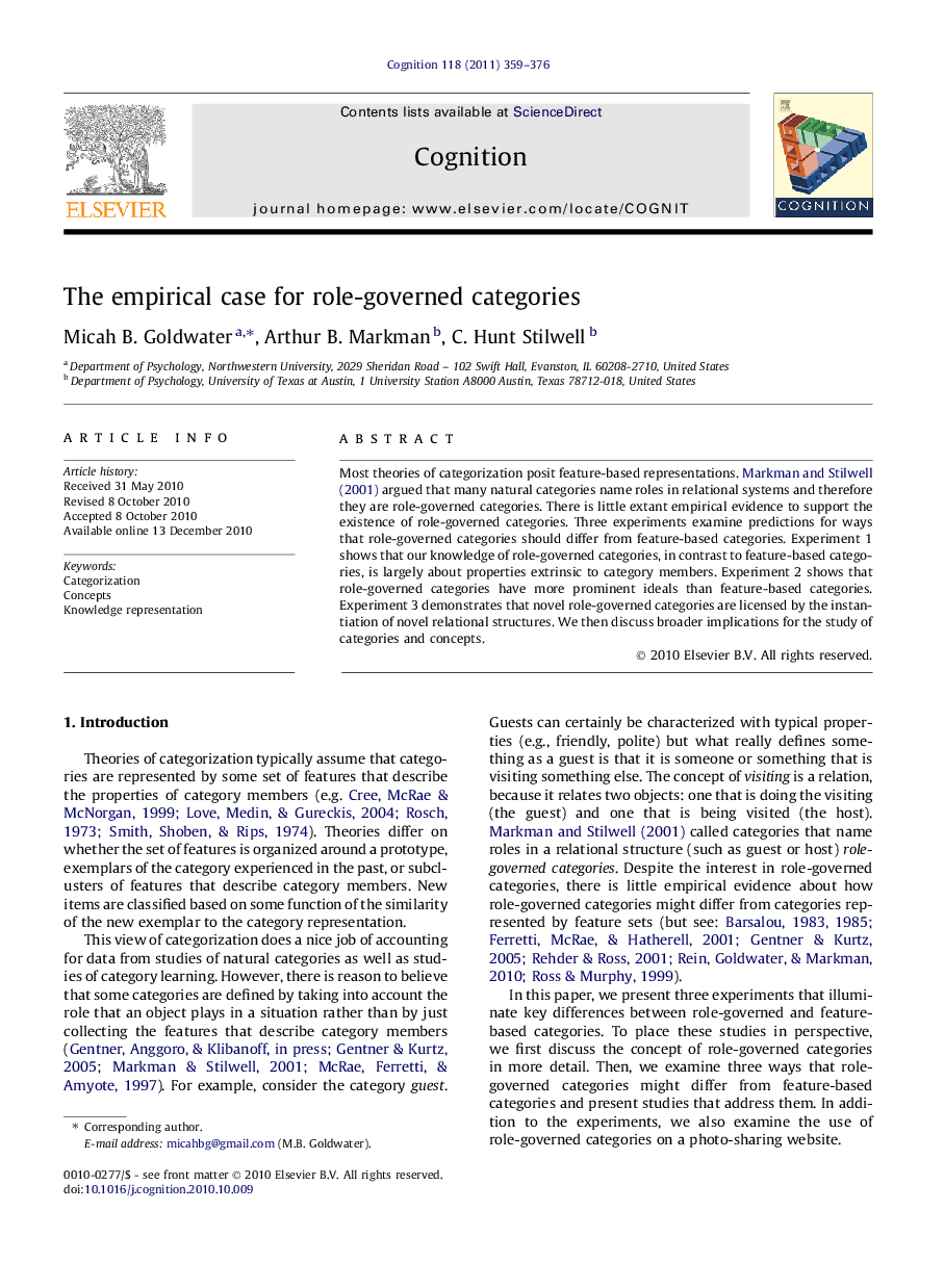 The empirical case for role-governed categories