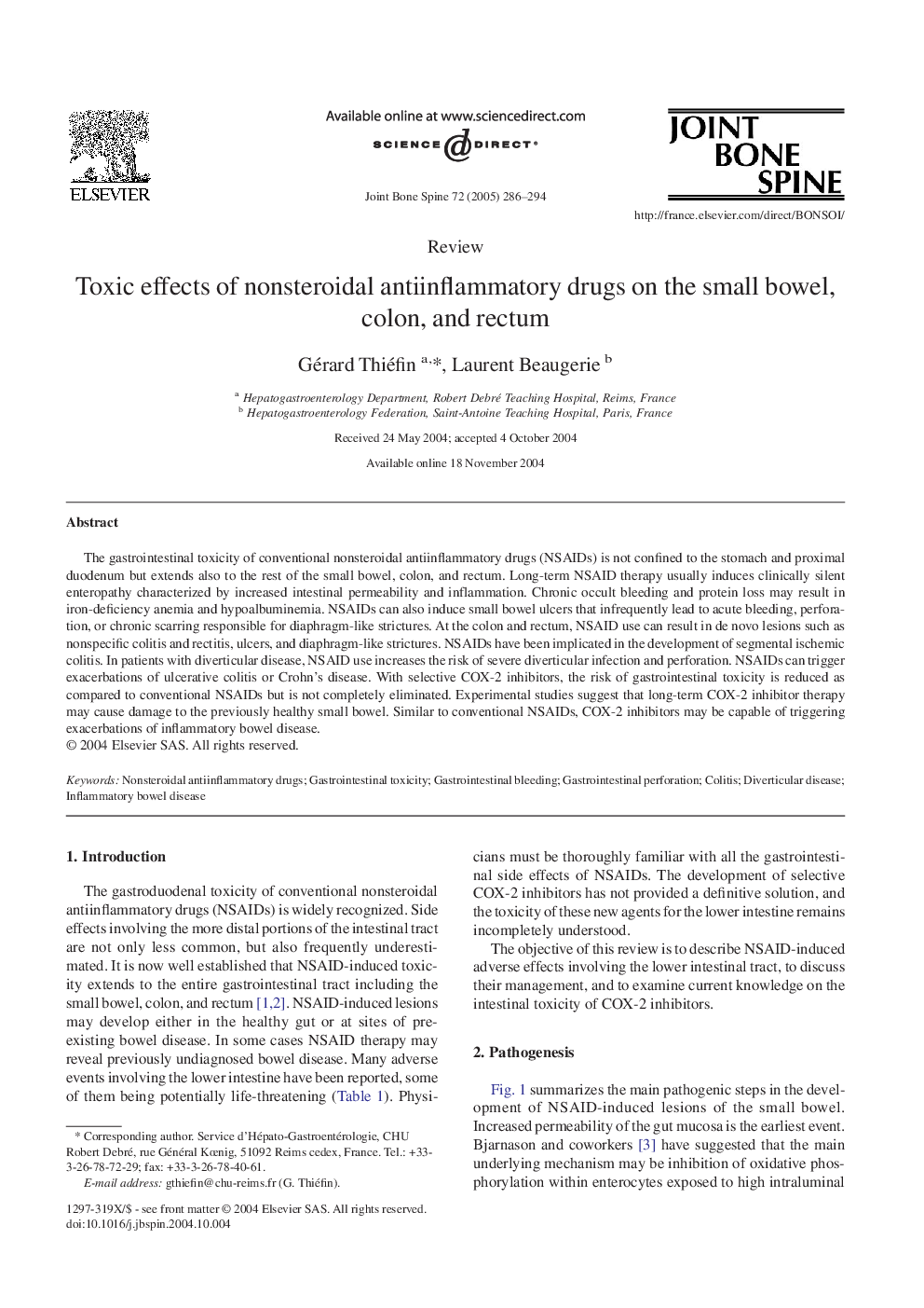 Toxic effects of nonsteroidal antiinflammatory drugs on the small bowel, colon, and rectum