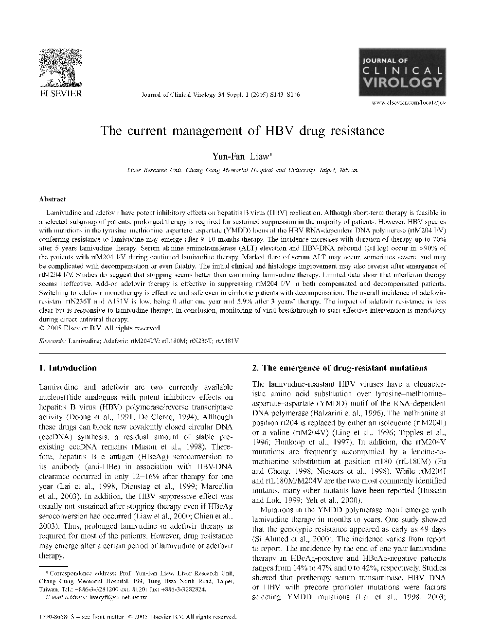 The current management of HBV drug resistance