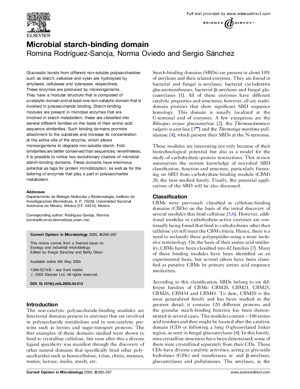 Microbial starch-binding domain