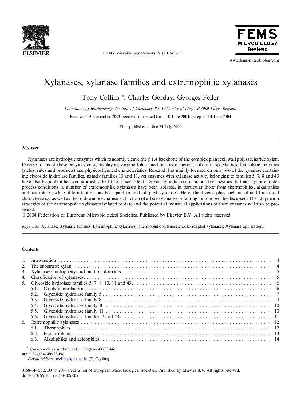 Xylanases, xylanase families and extremophilic xylanases