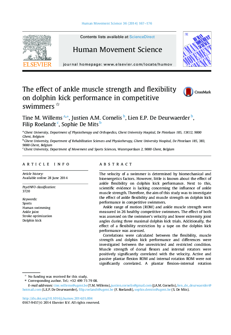The effect of ankle muscle strength and flexibility on dolphin kick performance in competitive swimmers 