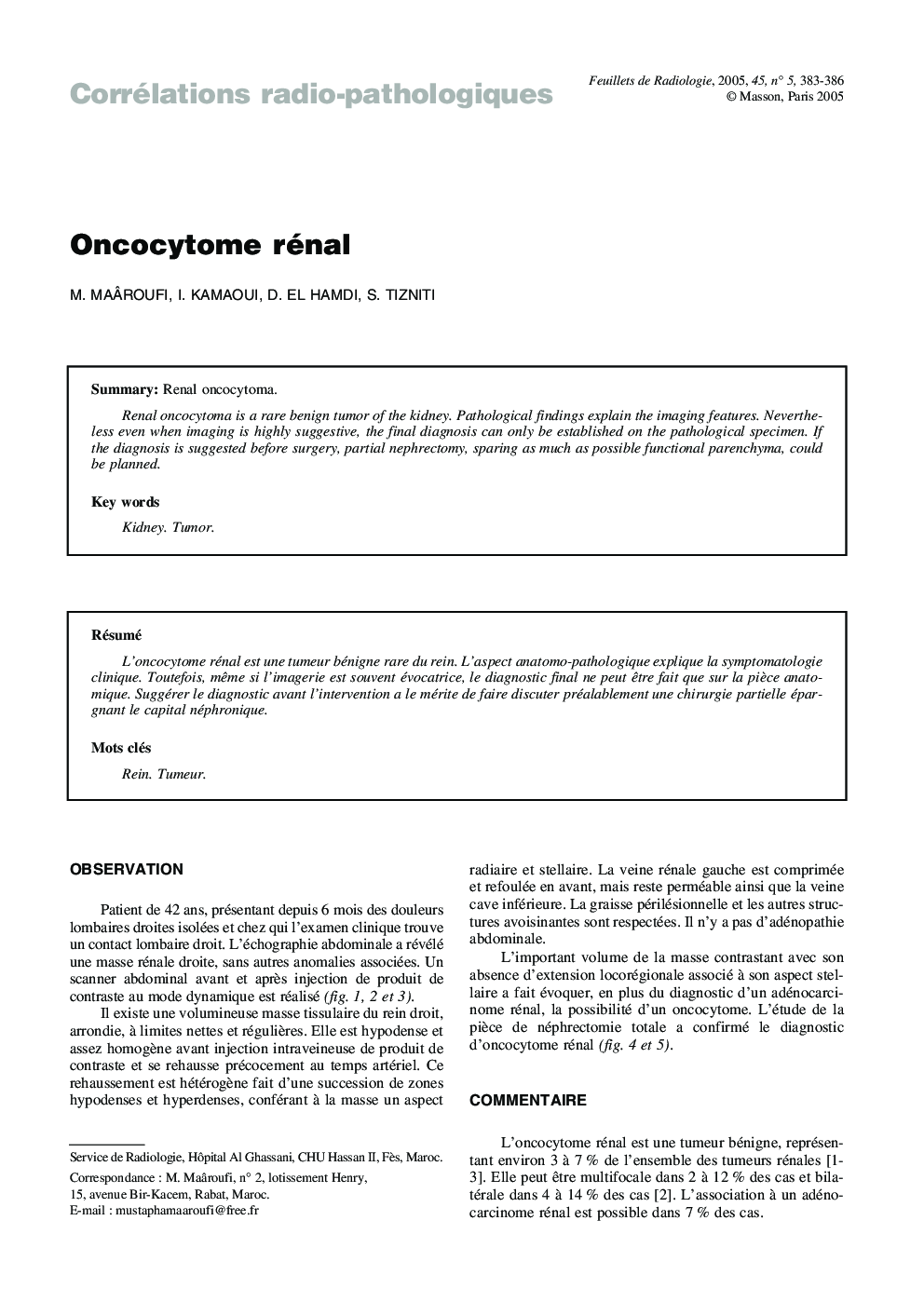 Oncocytome rénal