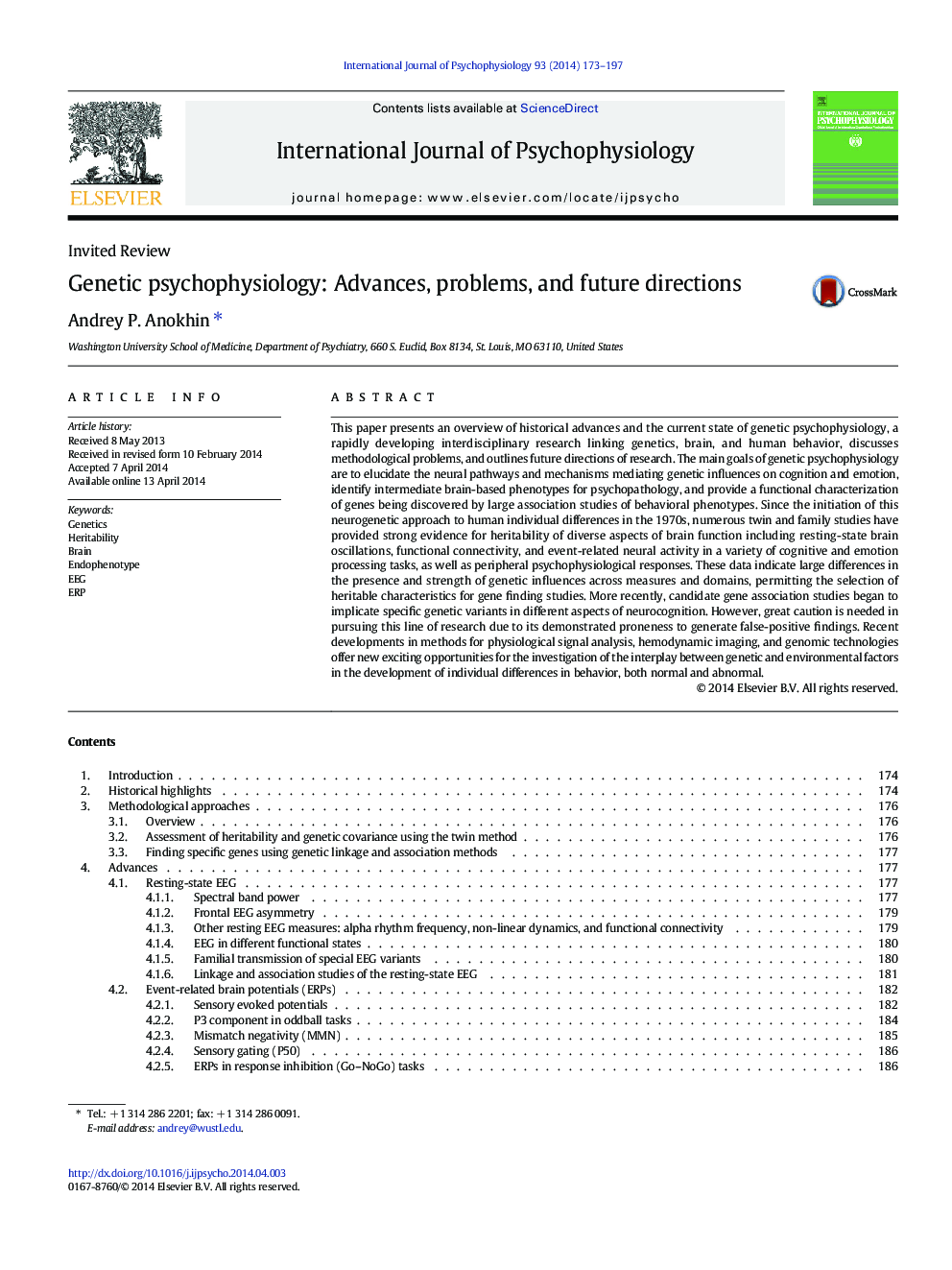 Genetic psychophysiology: Advances, problems, and future directions