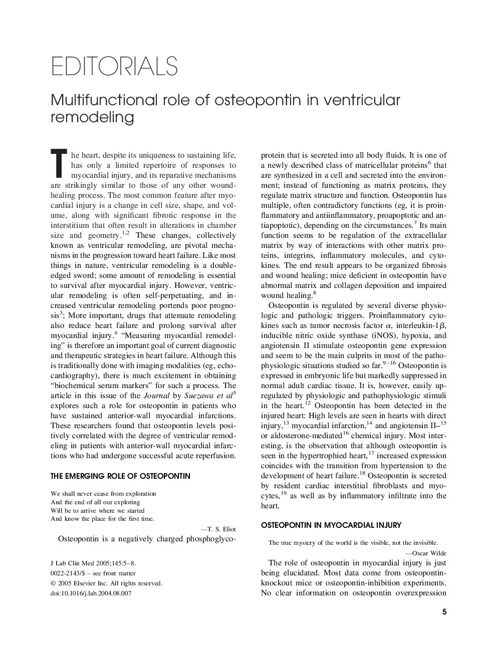 Multifunctional role of osteopontin in ventricular remodeling