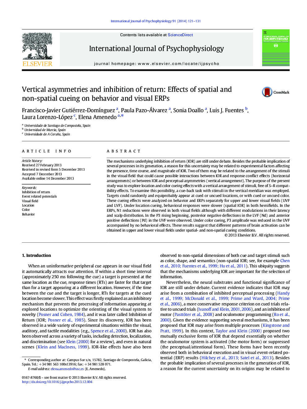 Vertical asymmetries and inhibition of return: Effects of spatial and non-spatial cueing on behavior and visual ERPs