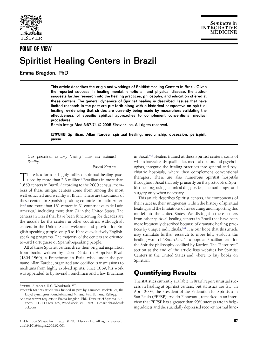 Spiritist Healing Centers in Brazil
