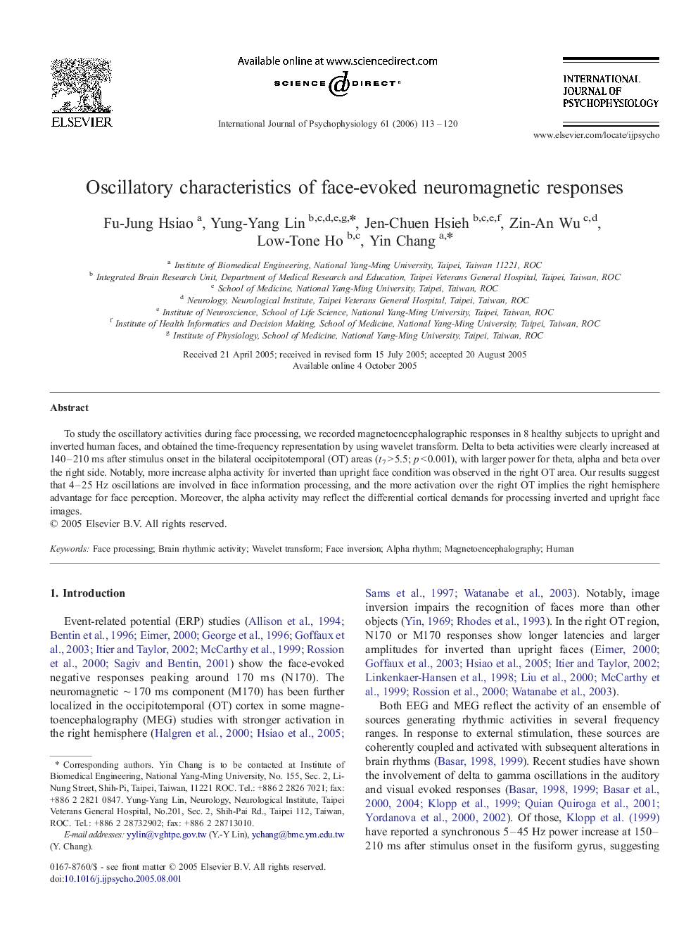 Oscillatory characteristics of face-evoked neuromagnetic responses