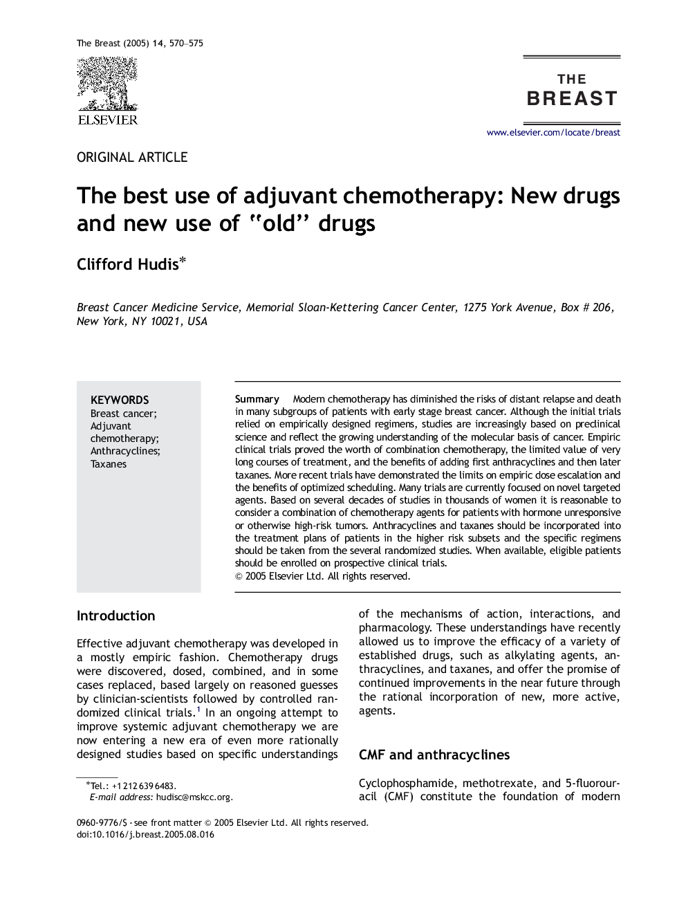 The best use of adjuvant chemotherapy: New drugs and new use of “old” drugs