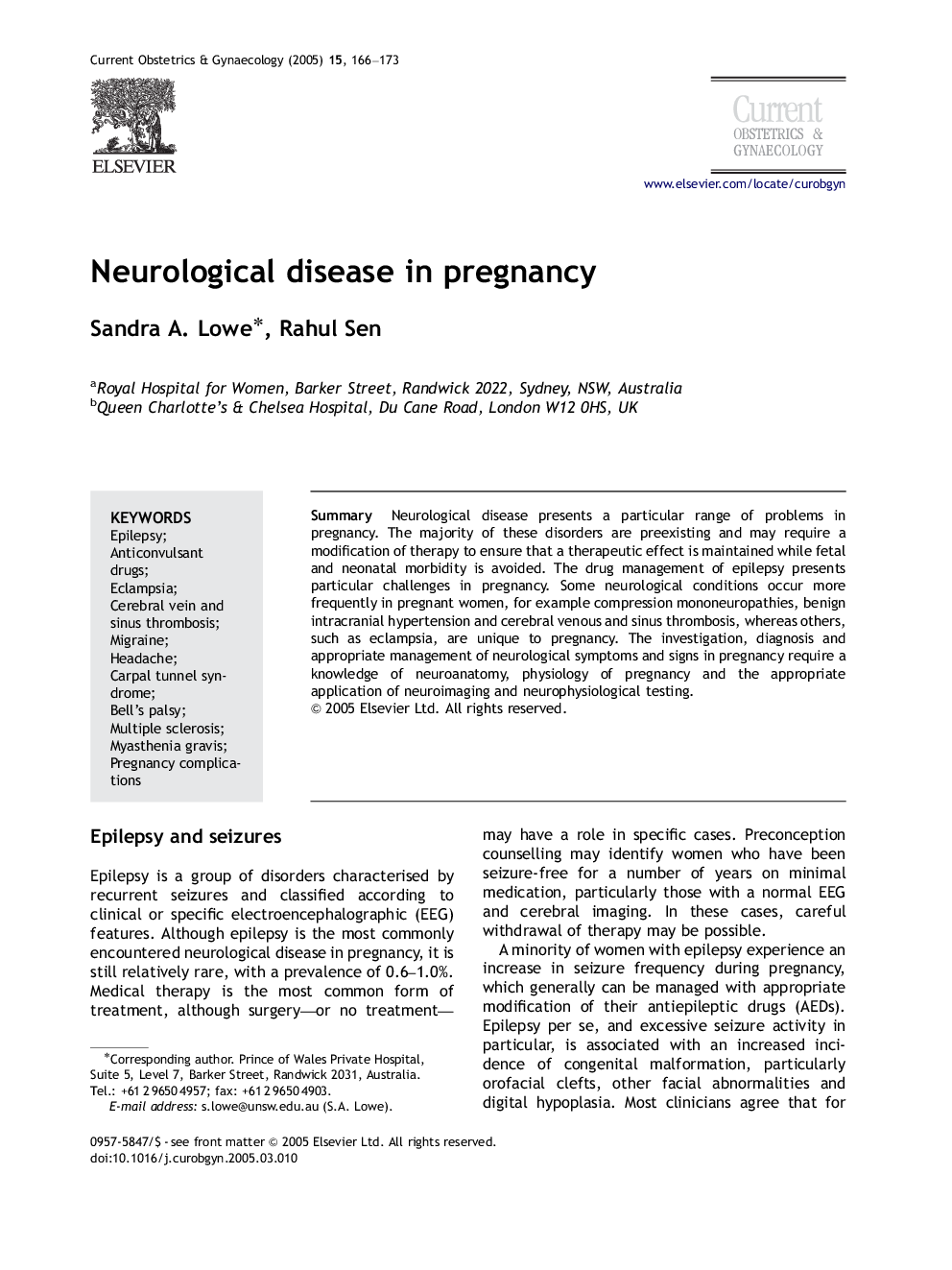 Neurological disease in pregnancy