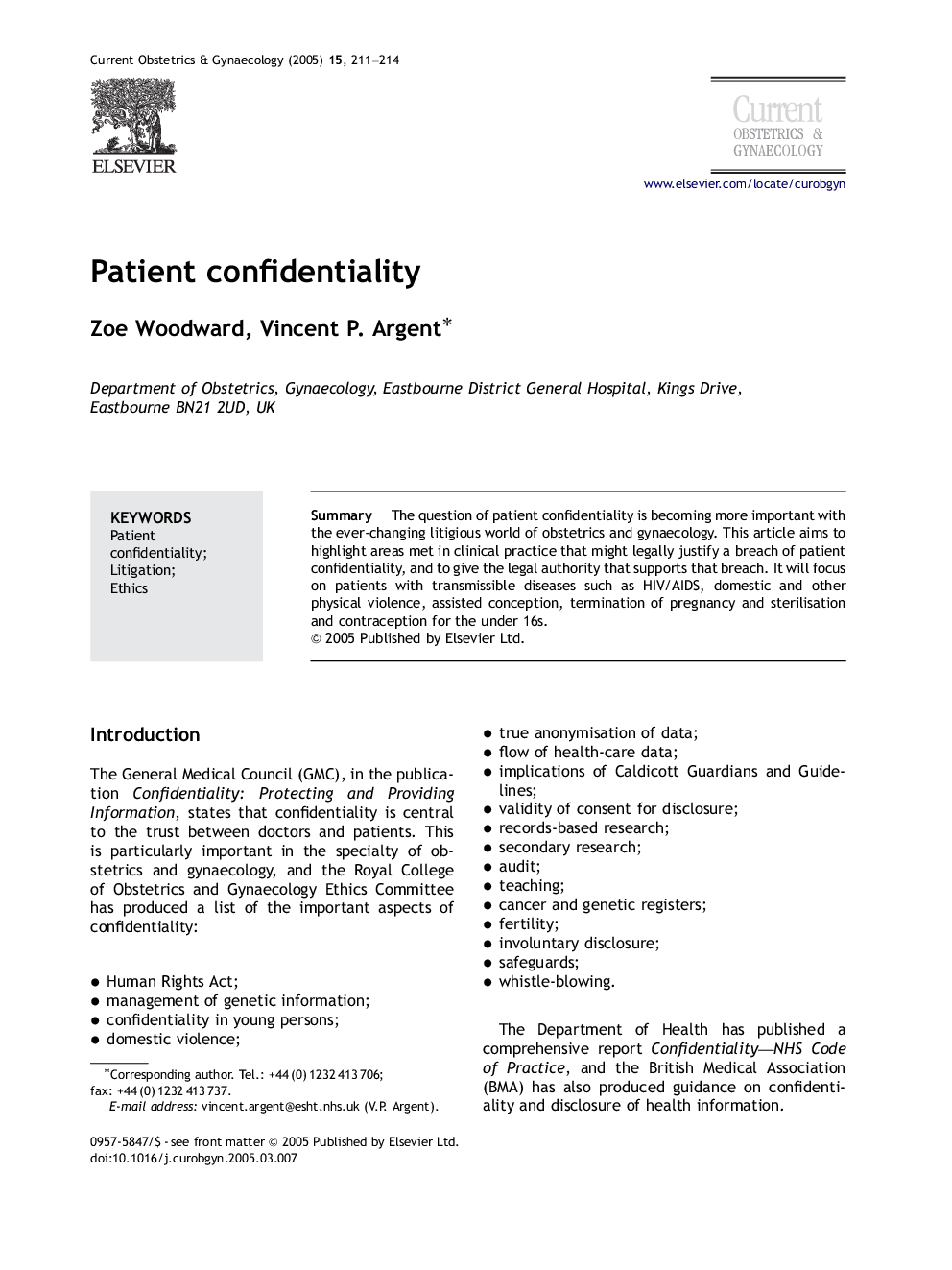 Patient confidentiality