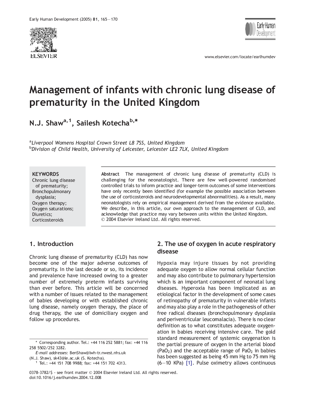 Management of infants with chronic lung disease of prematurity in the United Kingdom