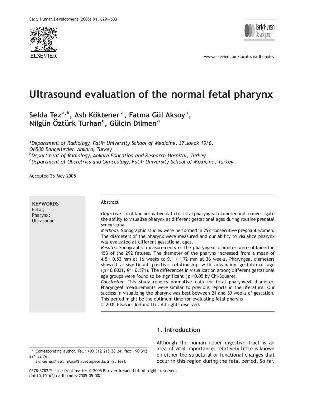 Ultrasound evaluation of the normal fetal pharynx