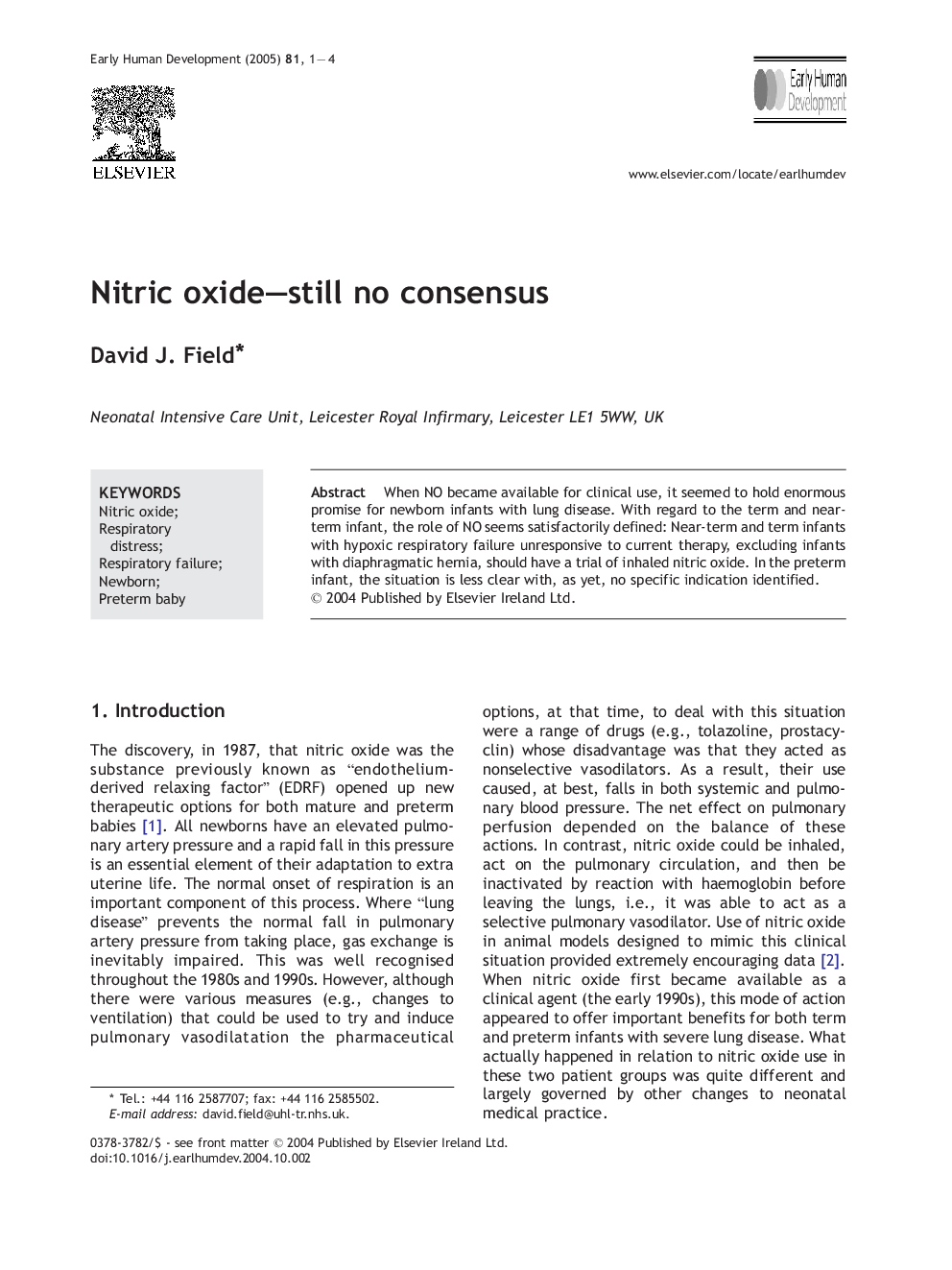 Nitric oxide-still no consensus