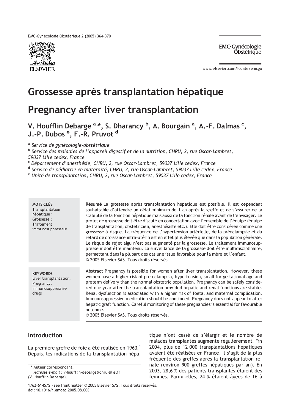 Grossesse aprÃ¨s transplantation hépatique