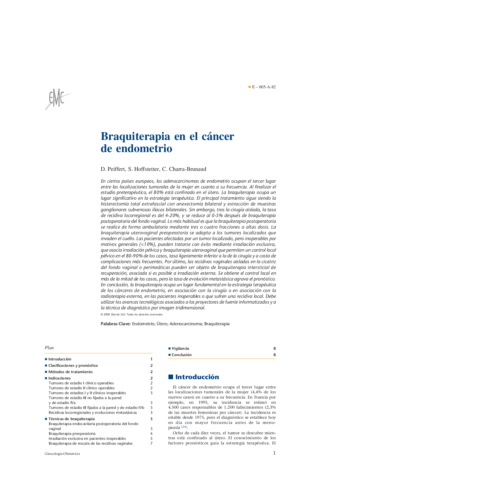 Braquiterapia en el cáncer de endometrio