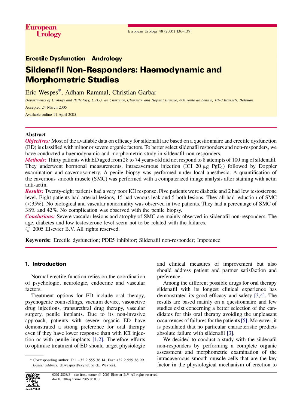 Sildenafil Non-Responders: Haemodynamic and Morphometric Studies