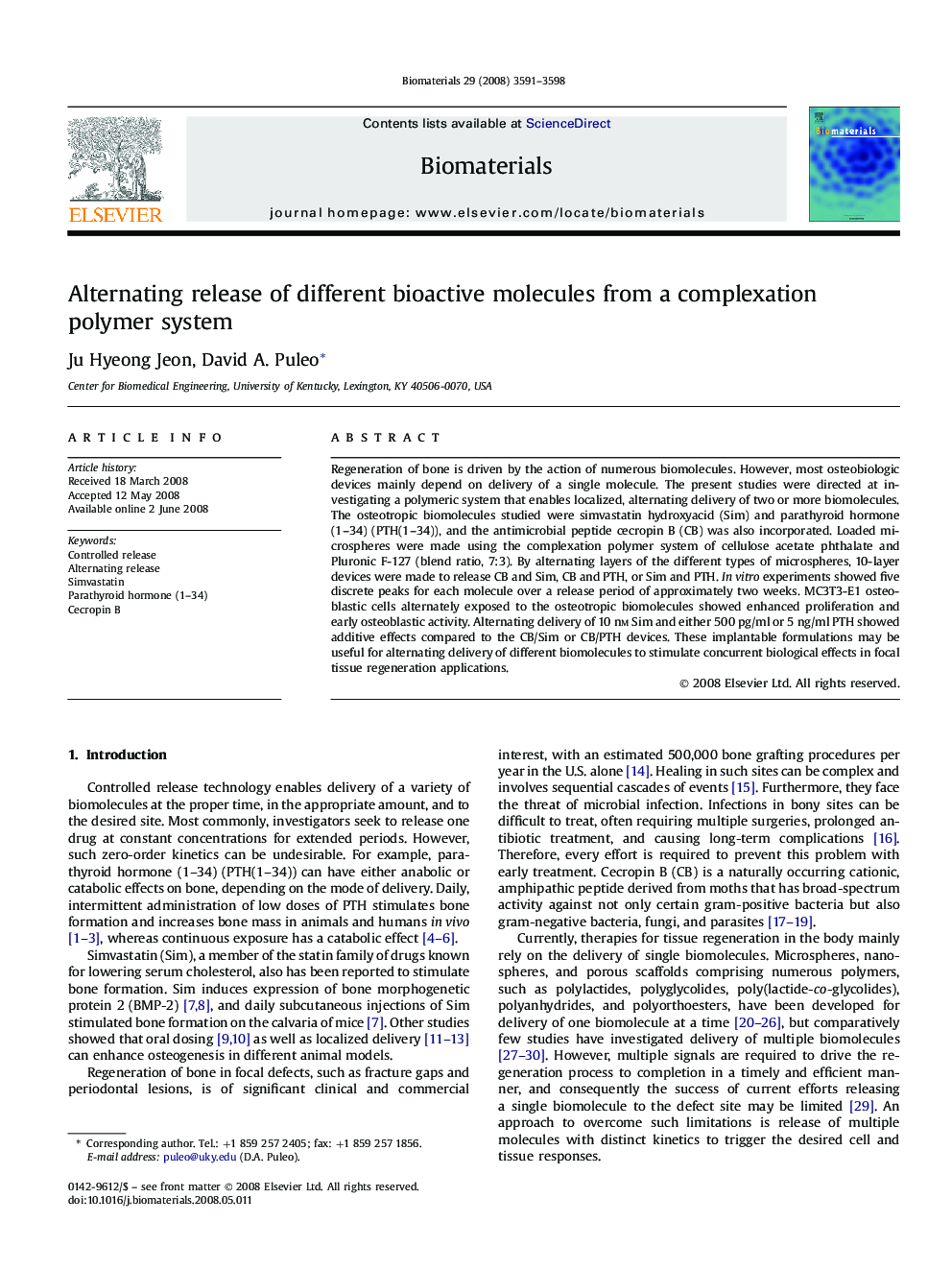 Alternating release of different bioactive molecules from a complexation polymer system