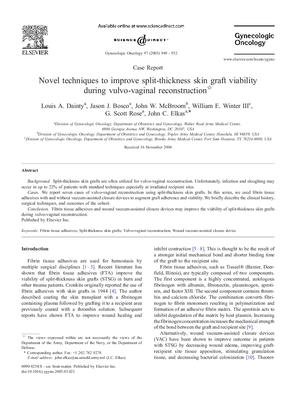 Novel techniques to improve split-thickness skin graft viability during vulvo-vaginal reconstruction