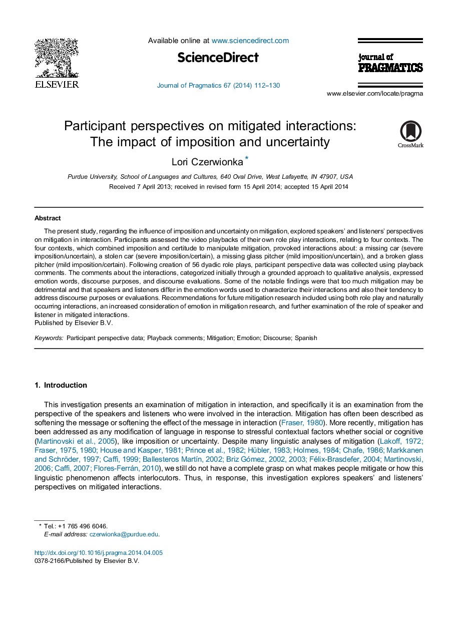 Participant perspectives on mitigated interactions: The impact of imposition and uncertainty