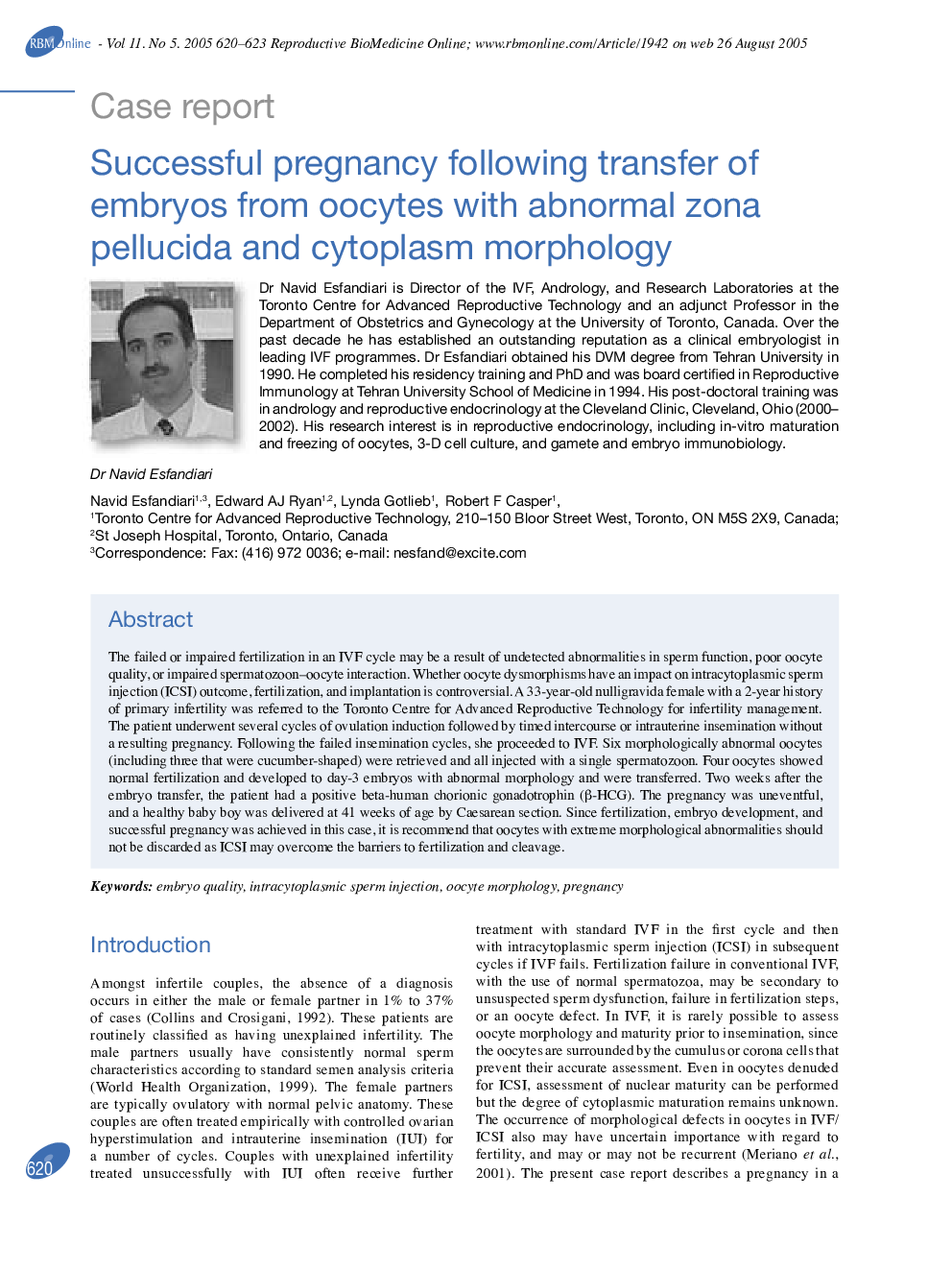 Successful pregnancy following transfer of embryos from oocytes with abnormal zona pellucida and cytoplasm morphology