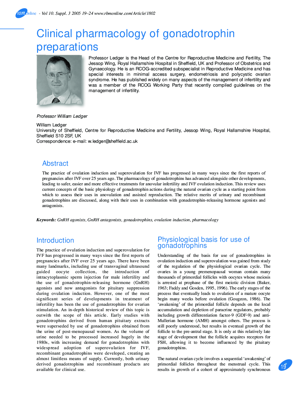 Clinical pharmacology of gonadotrophin preparations