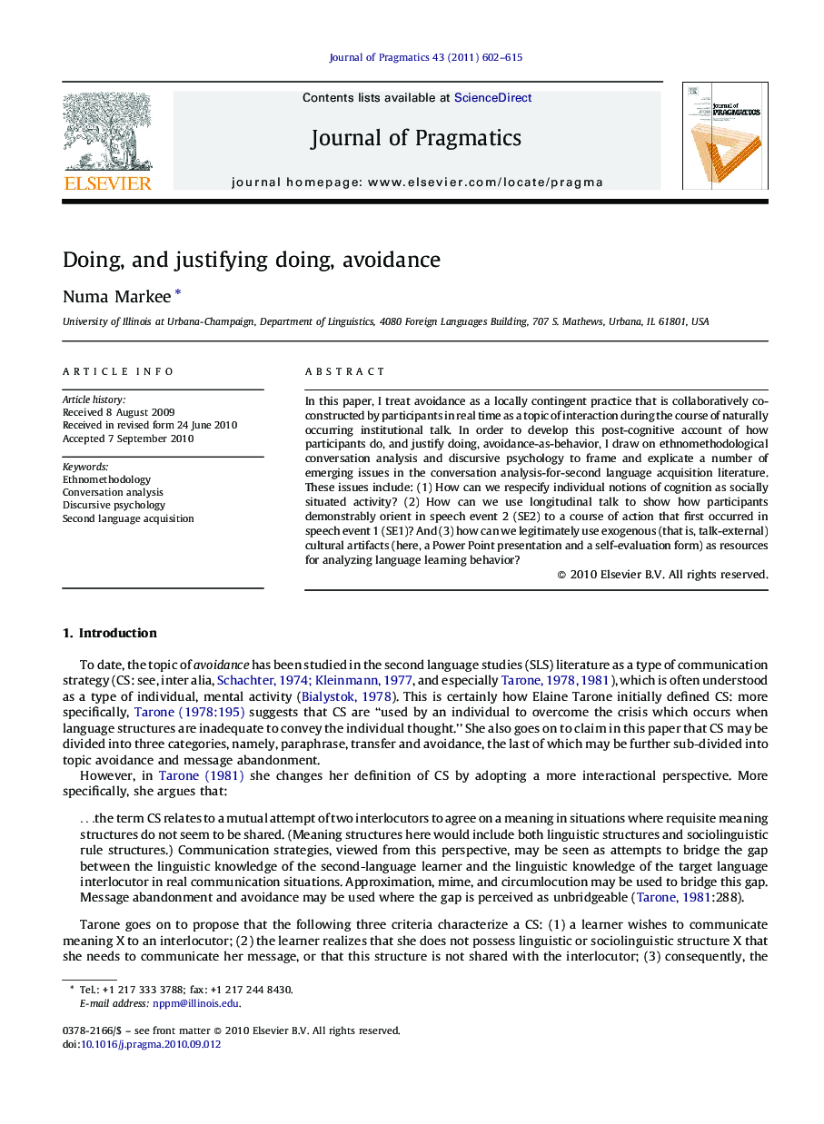 Doing, and justifying doing, avoidance