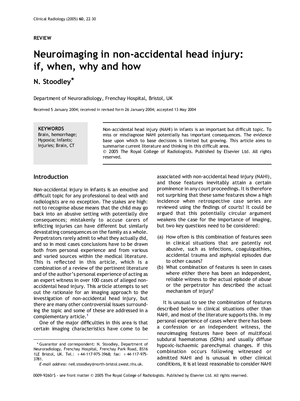 Neuroimaging in non-accidental head injury: if, when, why and how