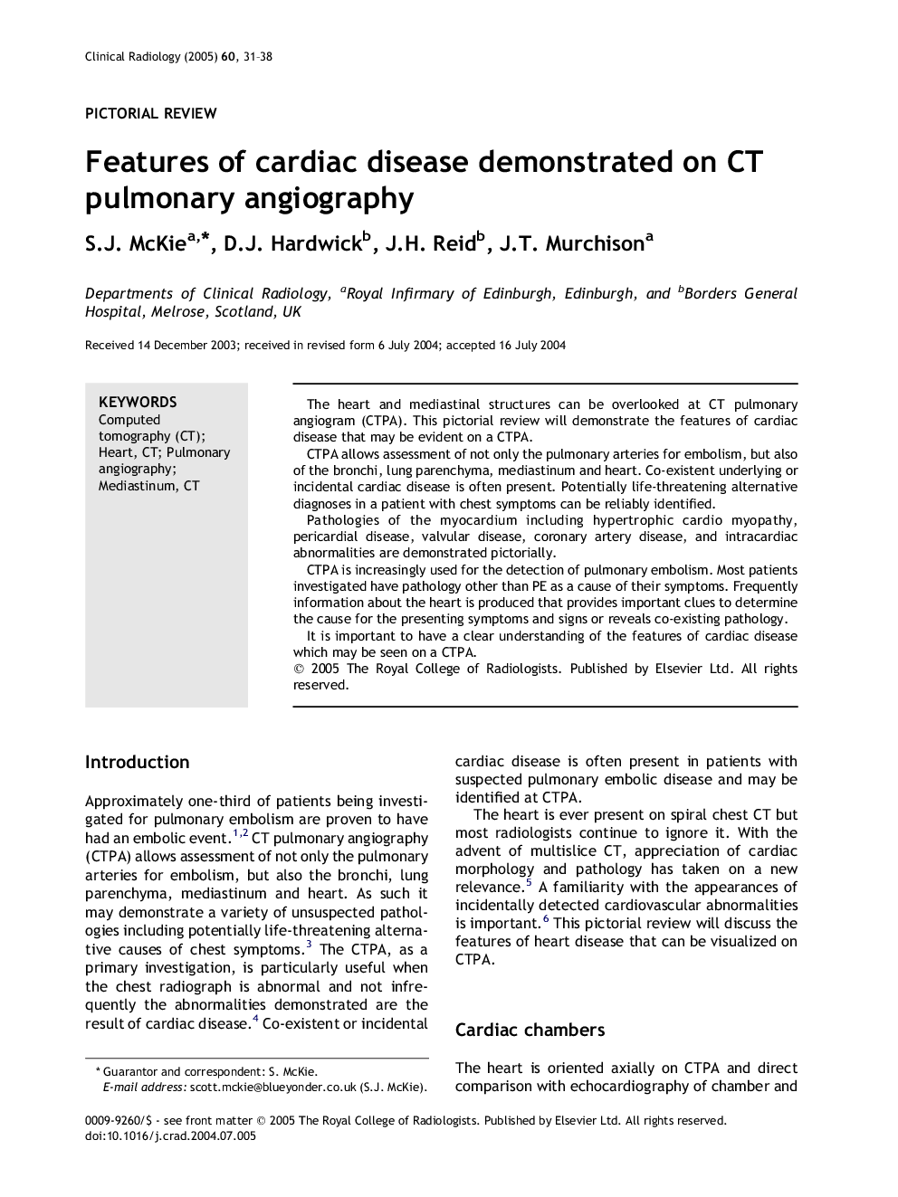 Features of cardiac disease demonstrated on CT pulmonary angiography