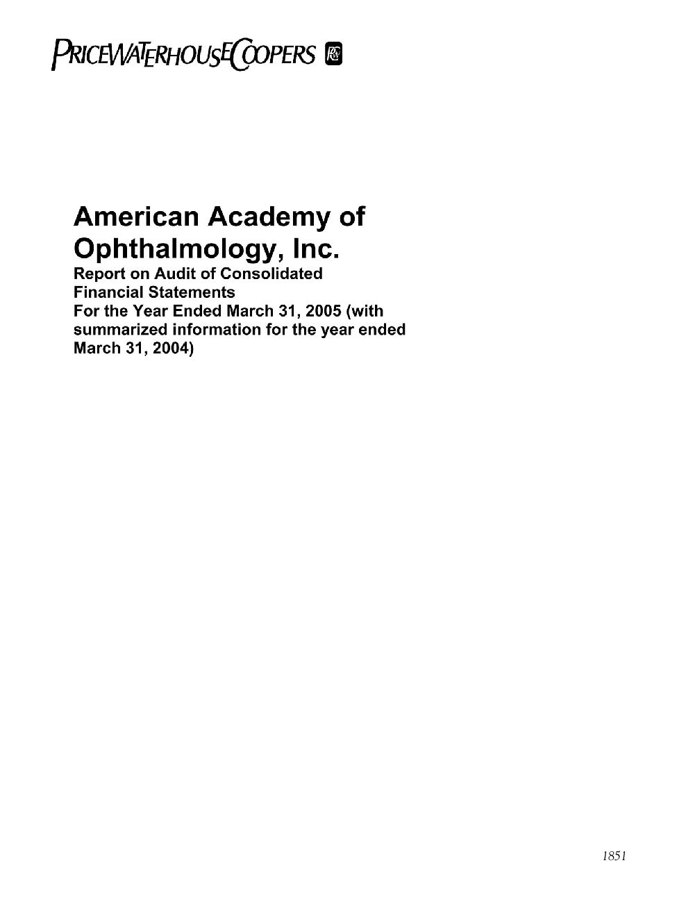 American Academy of Ophthalmology, Inc.