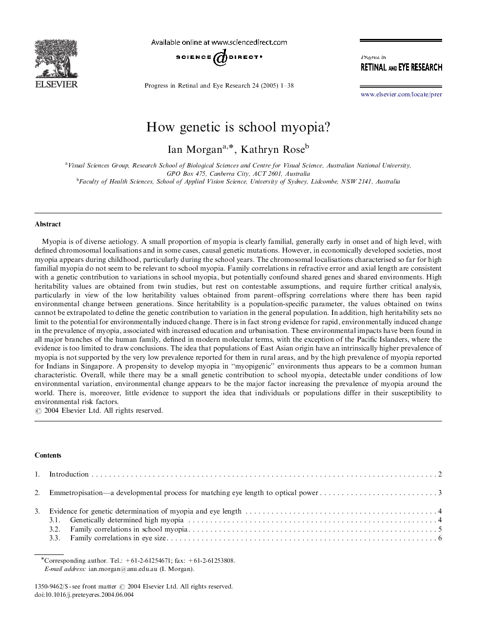 How genetic is school myopia?