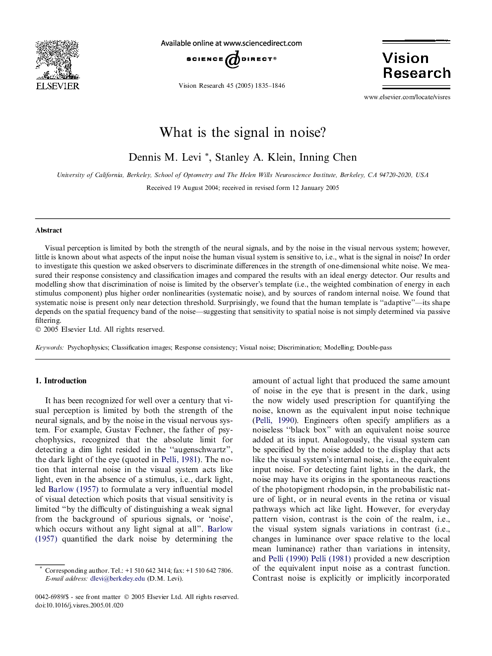 What is the signal in noise?