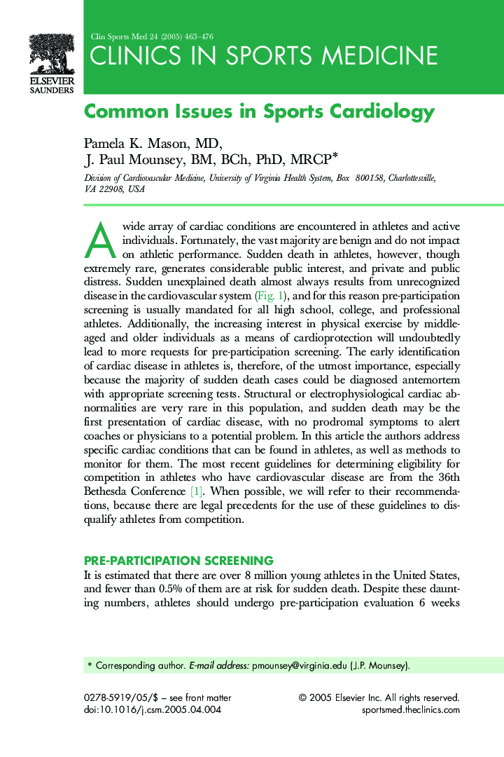 Common Issues in Sports Cardiology