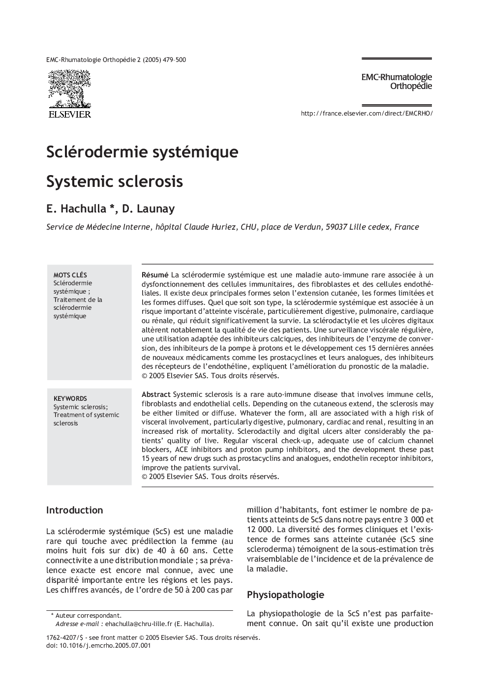 Sclérodermie systémique