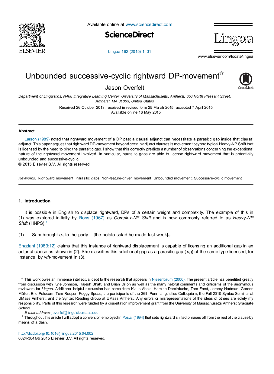 Unbounded successive-cyclic rightward DP-movement 